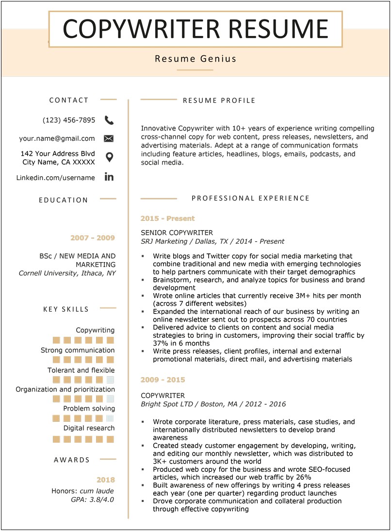 Important Skills For A Writer Resume