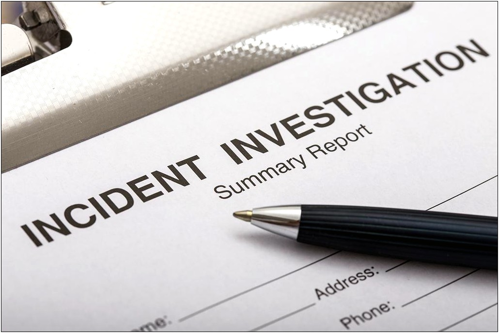 Incident Reports At Work On Resume
