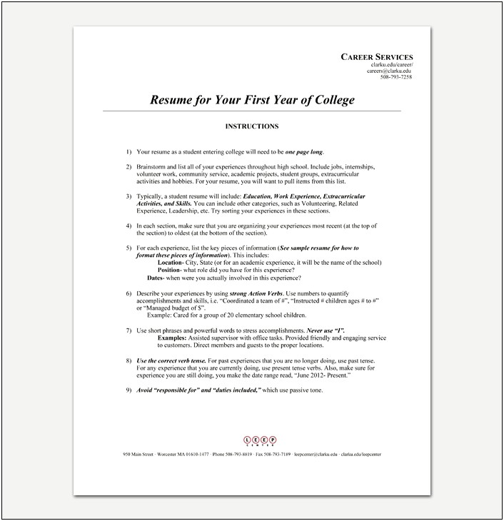 Include College Stuff In Resume After First Job