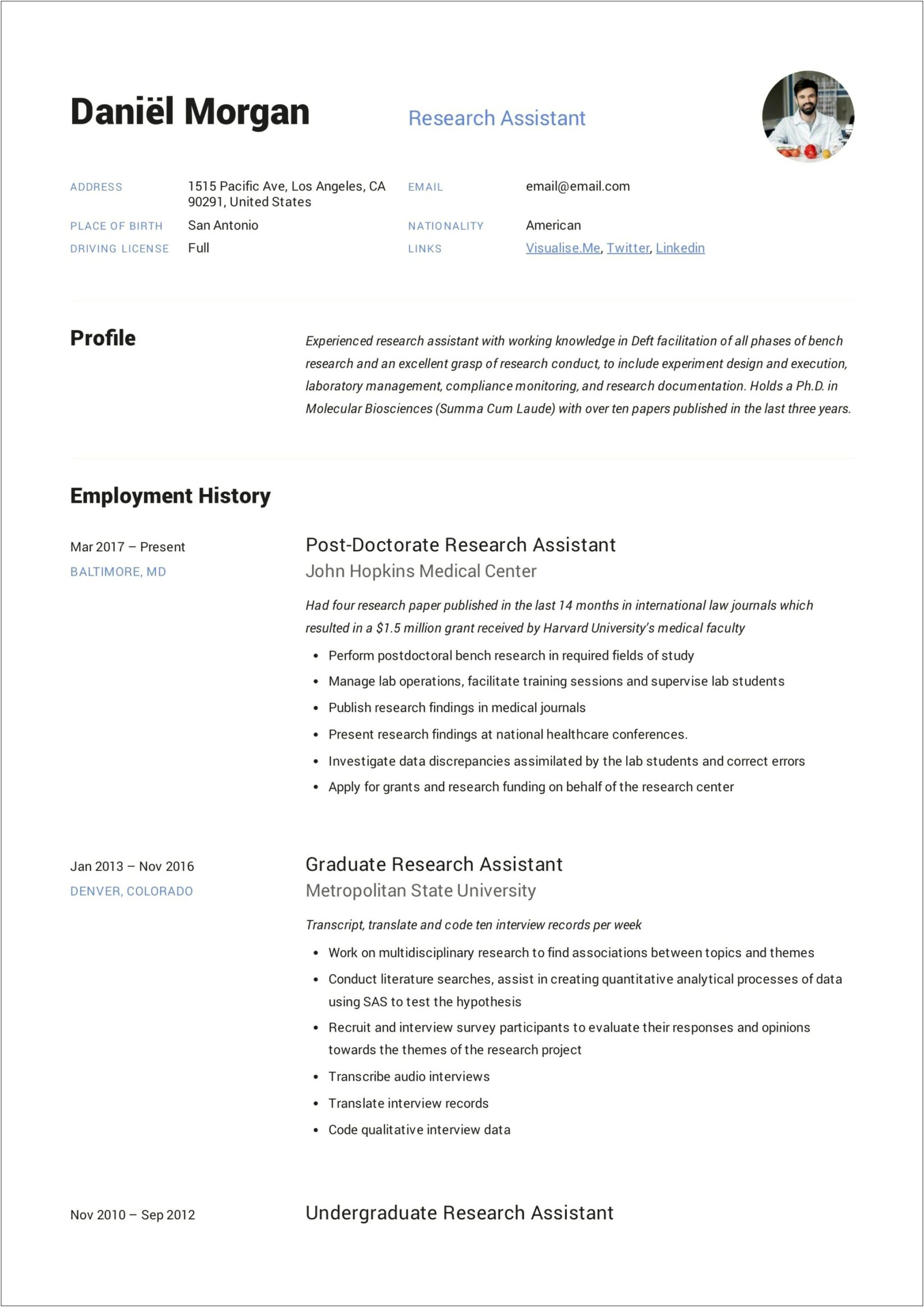 Including Research Experience On A Resume
