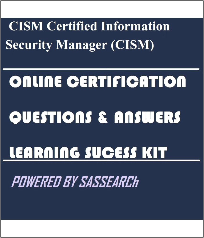 Information Security Manager Cism Resume Pdf