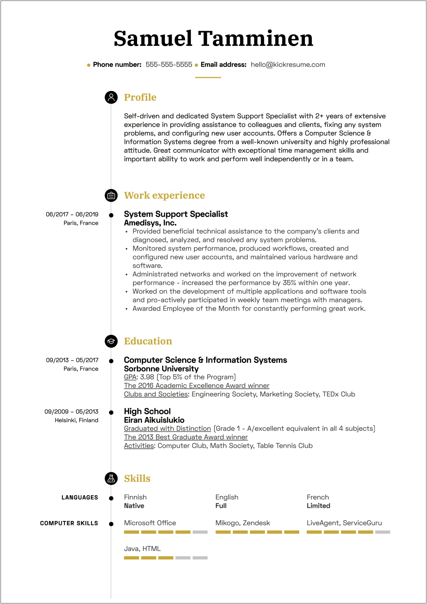 Information System Skills On A Resume Examples