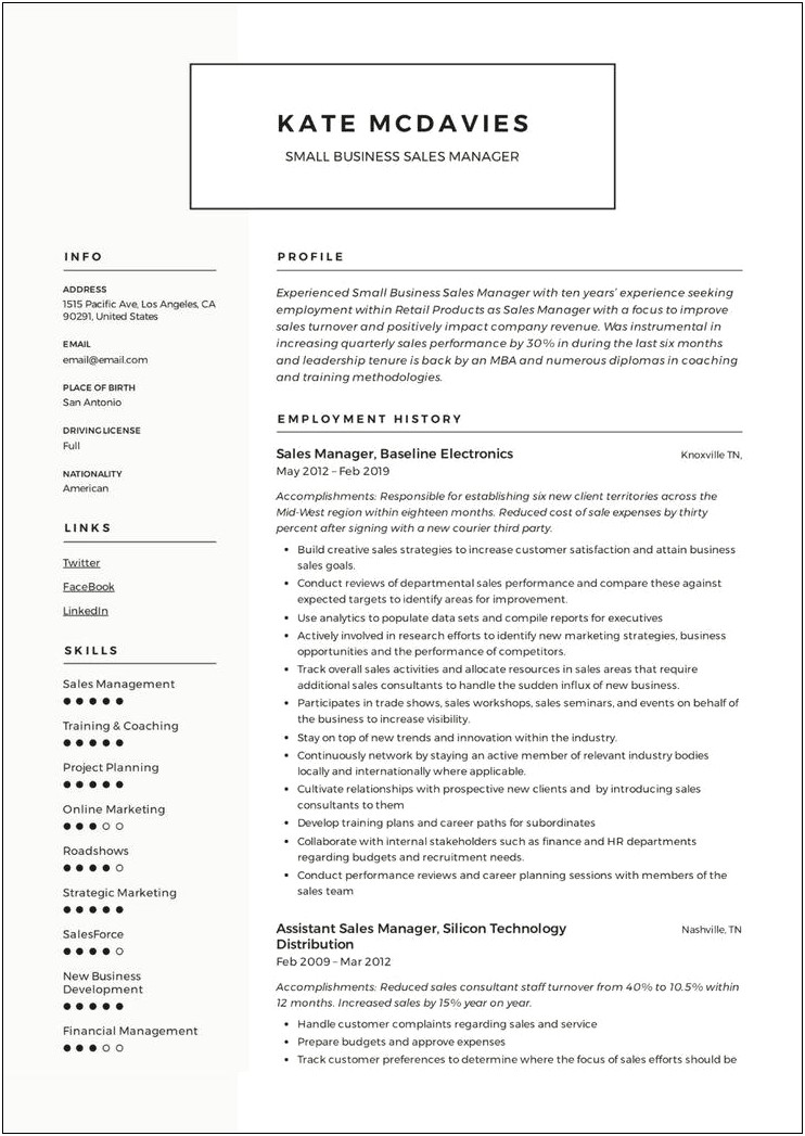 Information Technology Retail Sales Resume Examples