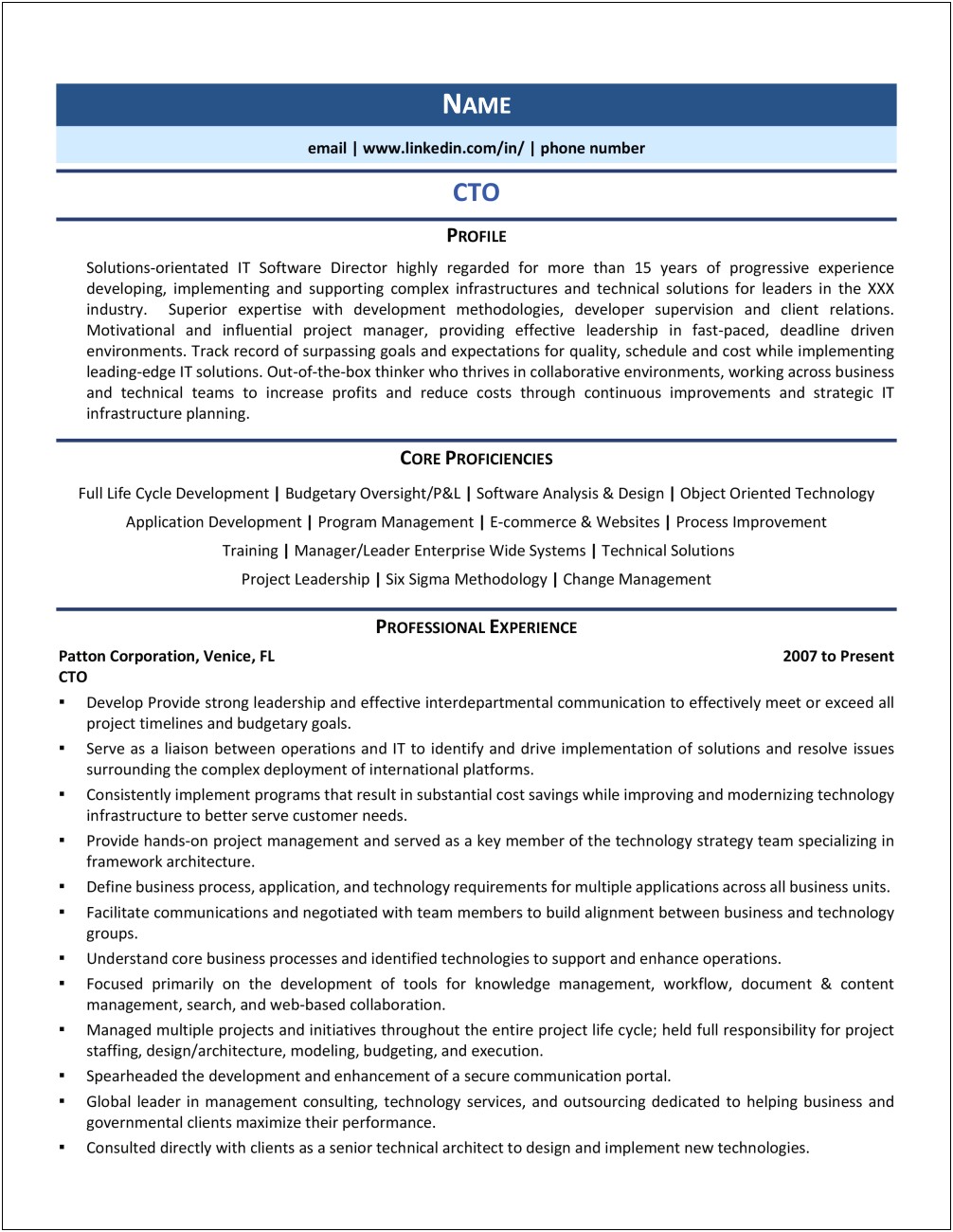 Information Technology Sample Resume Area Of Strength