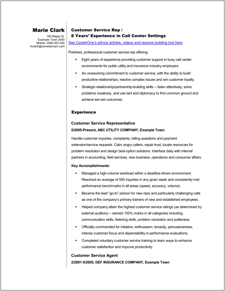 Insurance Csr Job Description For Resume