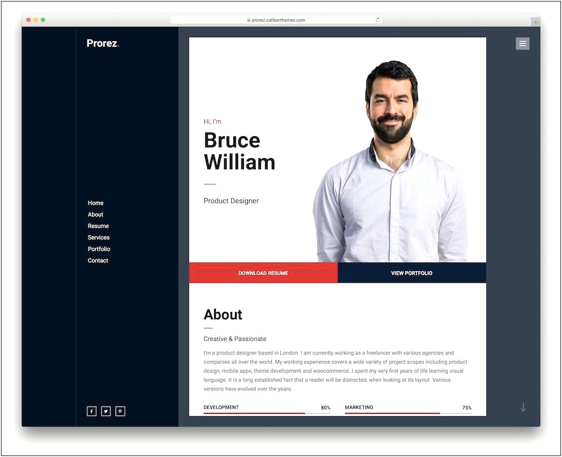 Interactive Resume Css And Html Template
