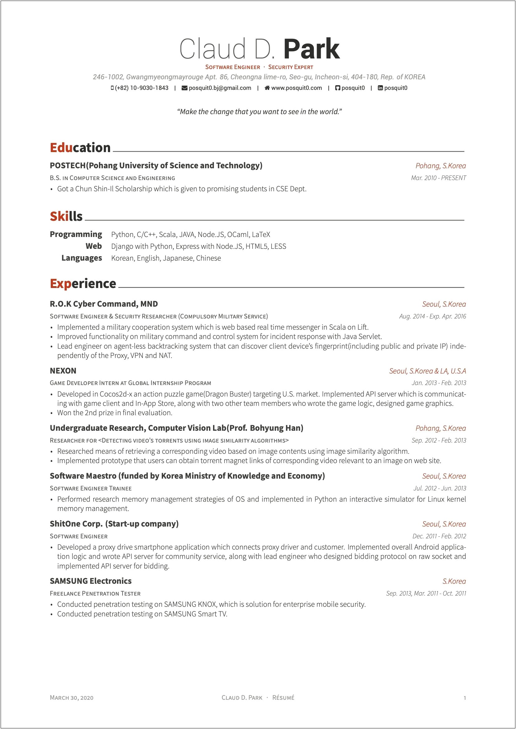Interest Section Of Law School Resume