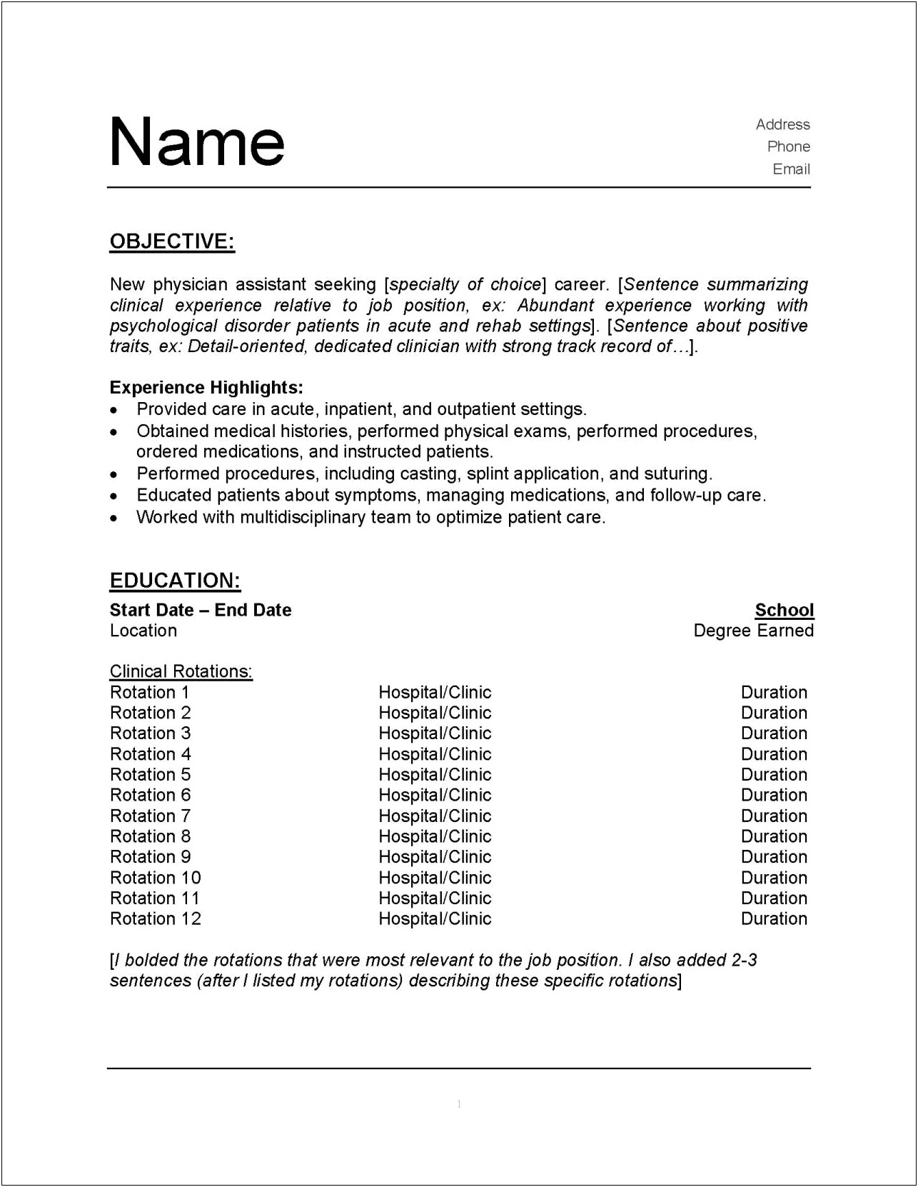 Is An Objective Needed On A Physician Resume
