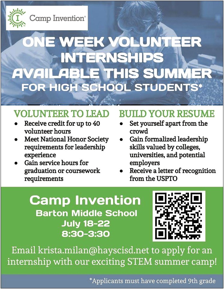 Is Camp Invention Good For Resume