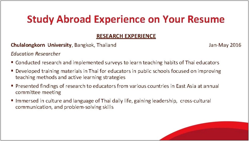 Is Studying Abroad Good For Resume