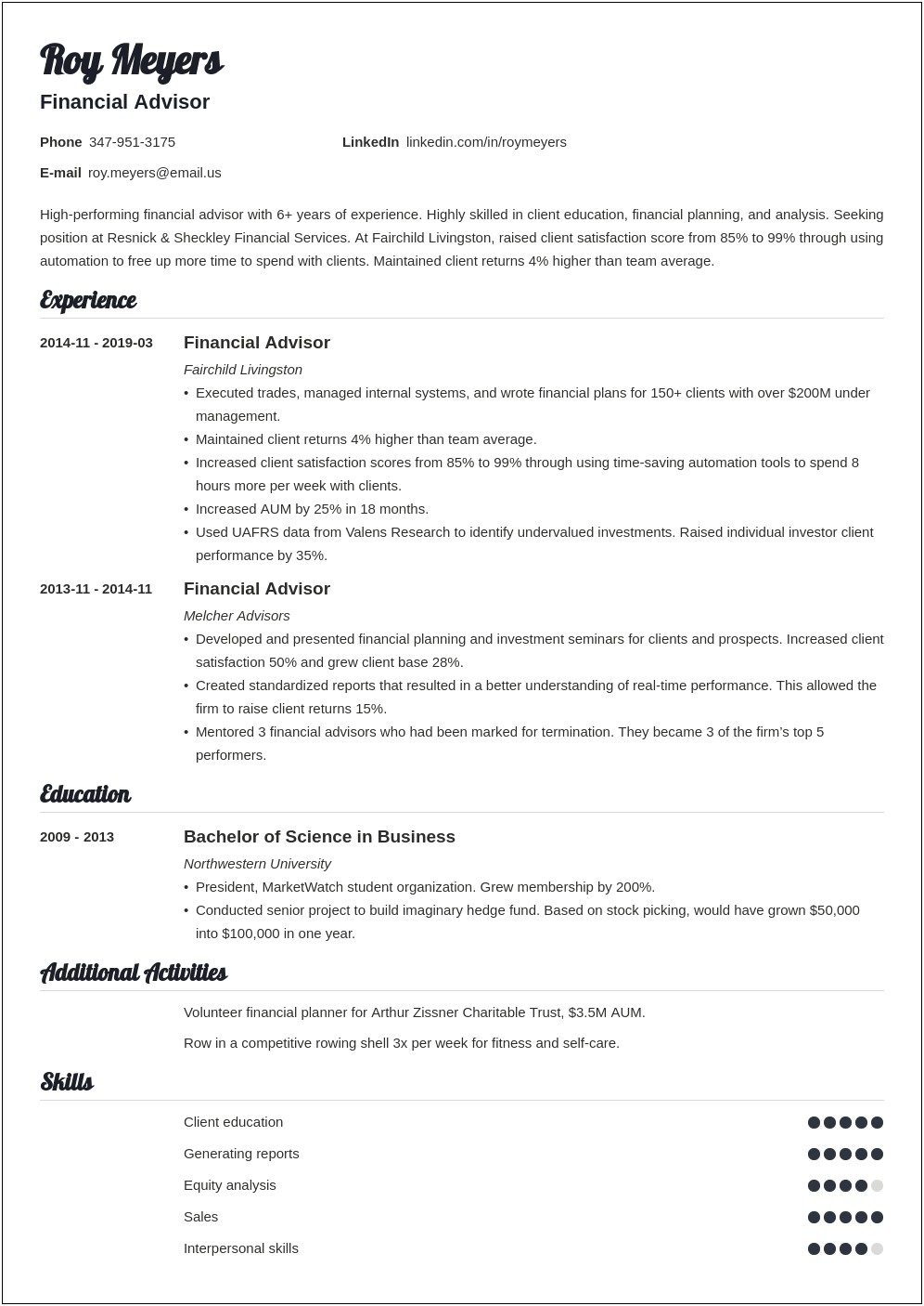 It & Financial Consultant Resume Samples