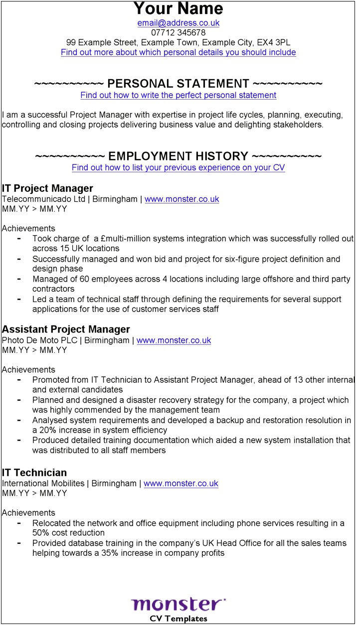 It Infrastructure Project Manager Resume Pdf