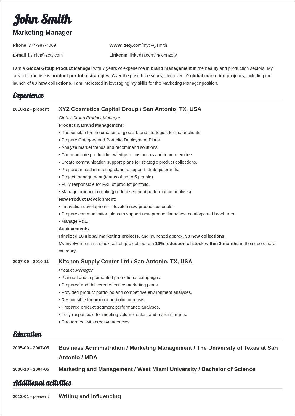 It Resume Examples With Large Education Section