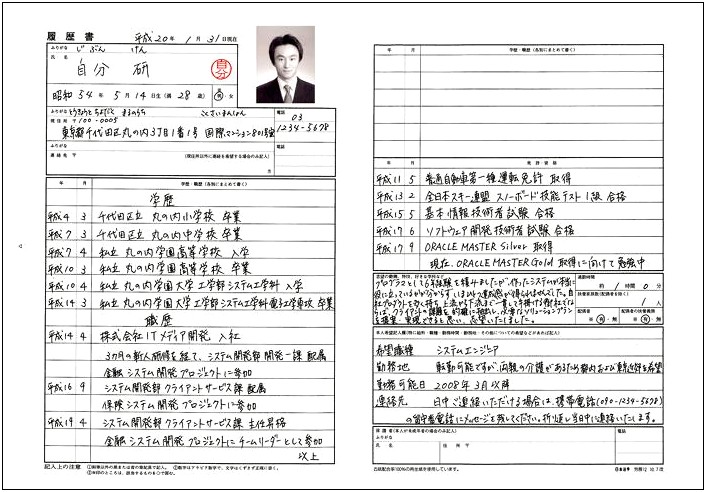 Japanese Resume Template For Microsoft Word