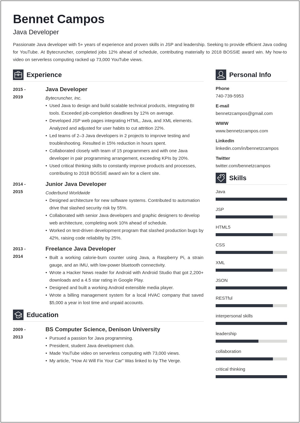 Java 4 Years Experience Resume Download