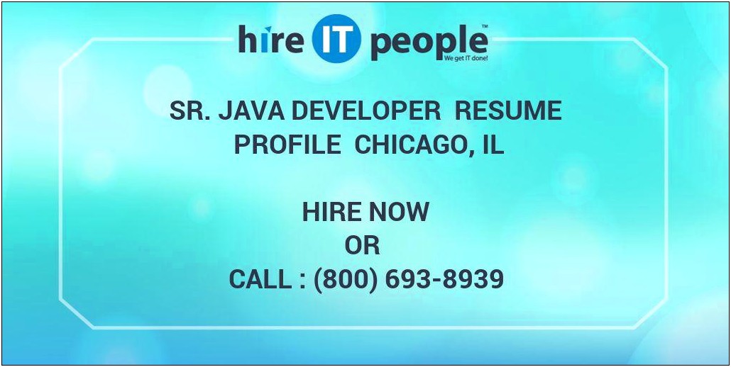 Java Developer With Cassandra Experience Resumes From Hireit