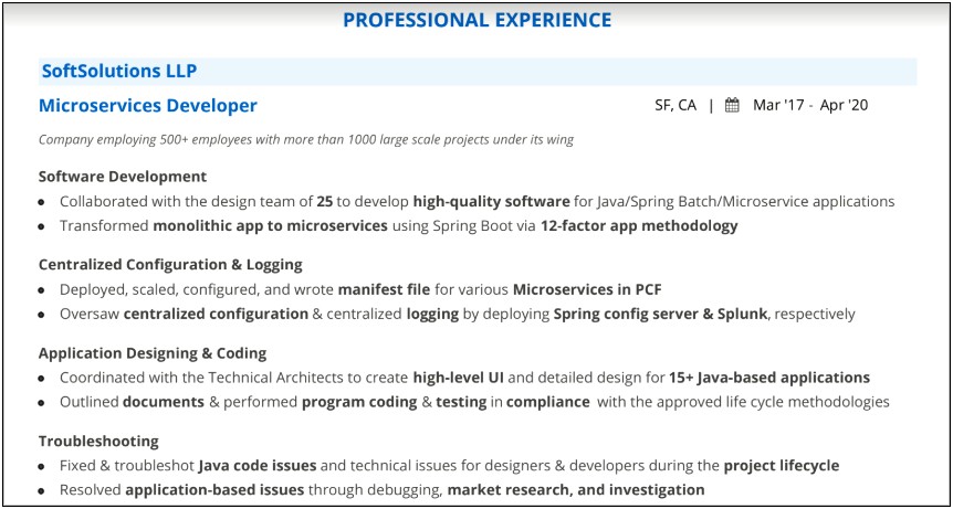 Java Sample Resumes With 5+ Years Of Experience