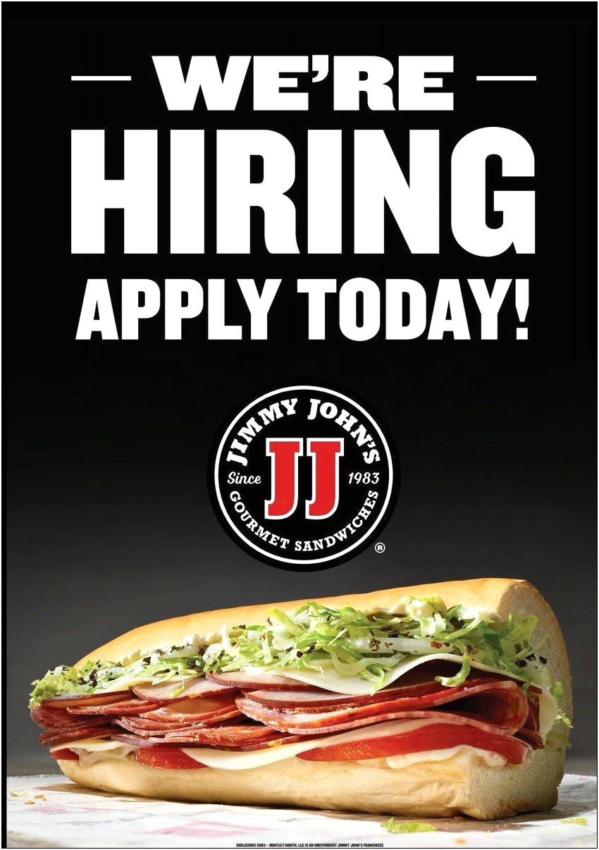 Jimmy Johns Job Duties For Resume