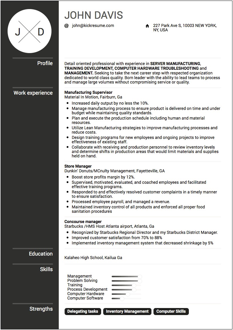 Job Description For Manufacturing Lead For Resume