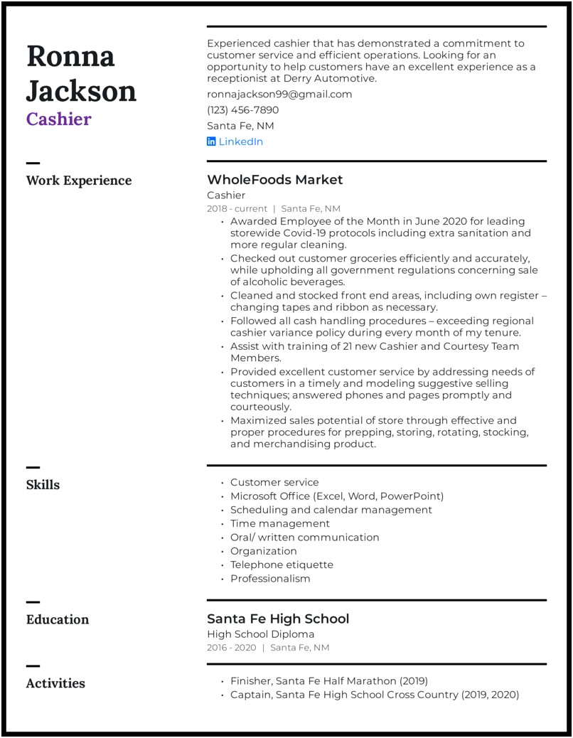 Job Description For Resume Front Desk