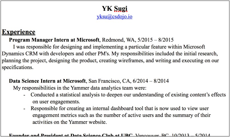 Job Description Microsoft Excel In Resume