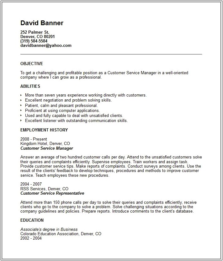 Job Description Of Call Center Agent For Resume