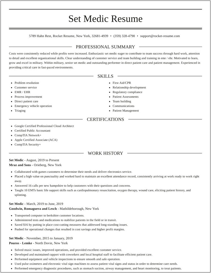Job History On Resume After Military