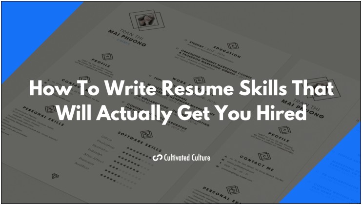 Job Related Skills List For Resume