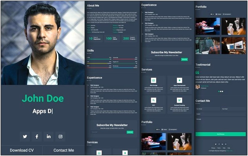 John Bootstrap One Page Html5 Resume Template