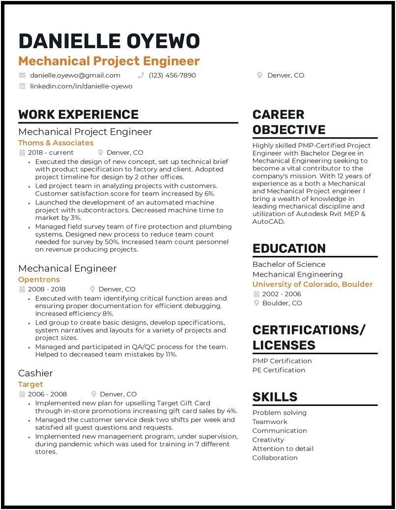 Key Skills For Mechanical Engineer Fresher Resume