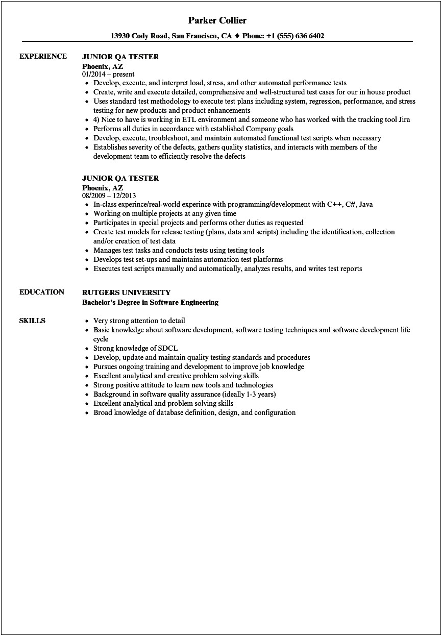 Key Words For A Quality Control Engineer Resume
