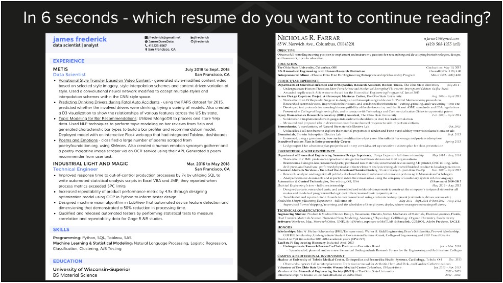 Keys To A Good Science Resume