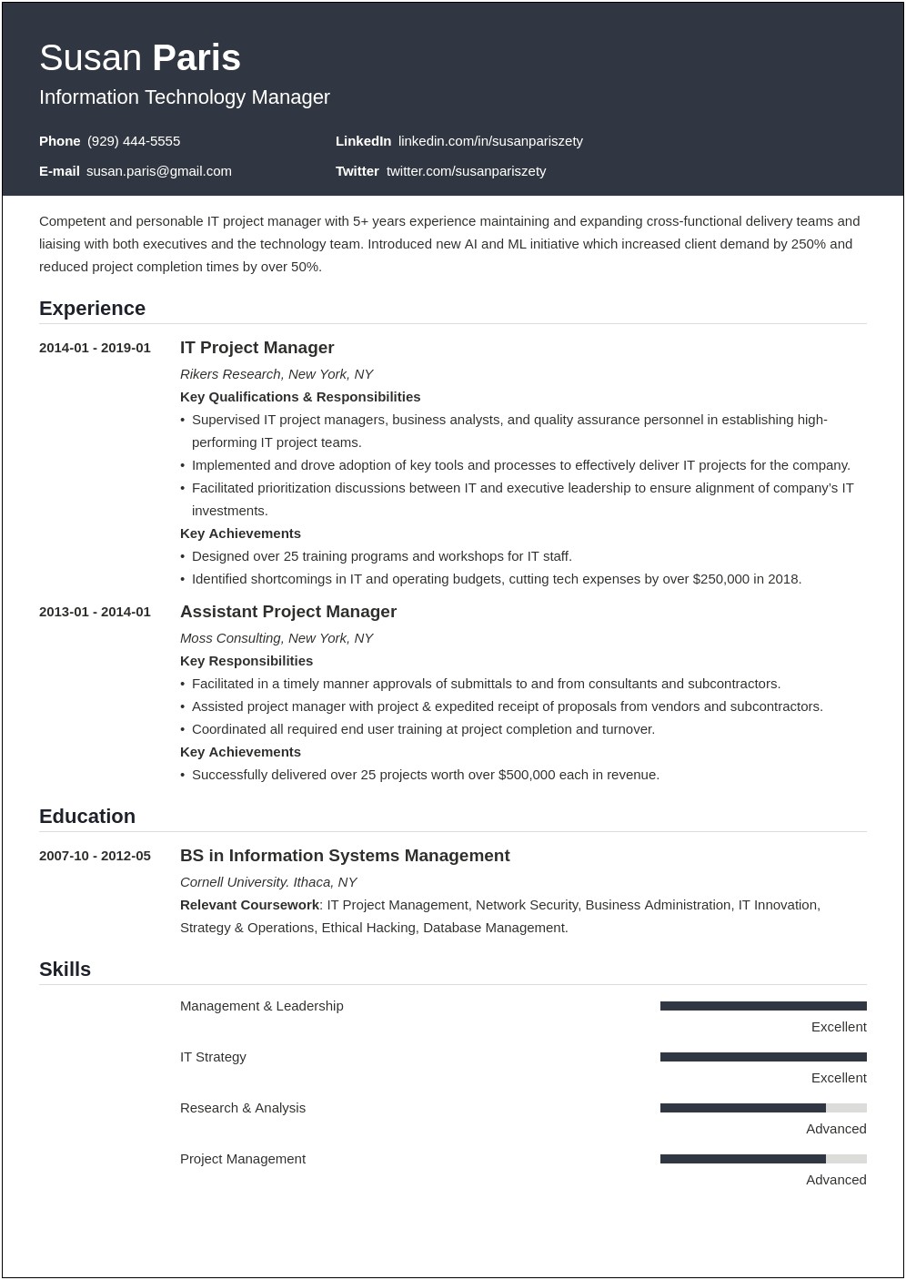 Keywords Used In A Security Manager Resume