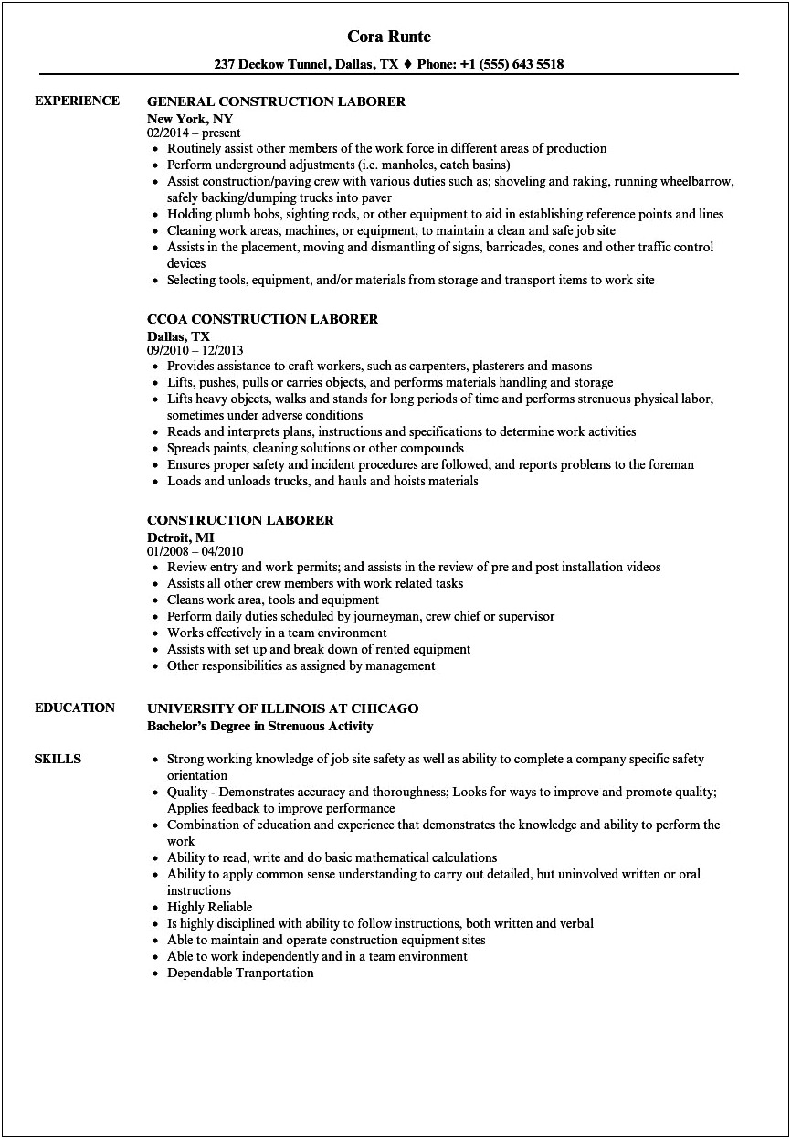 Knowledge Of Chicago Manual Resume Or Job Description