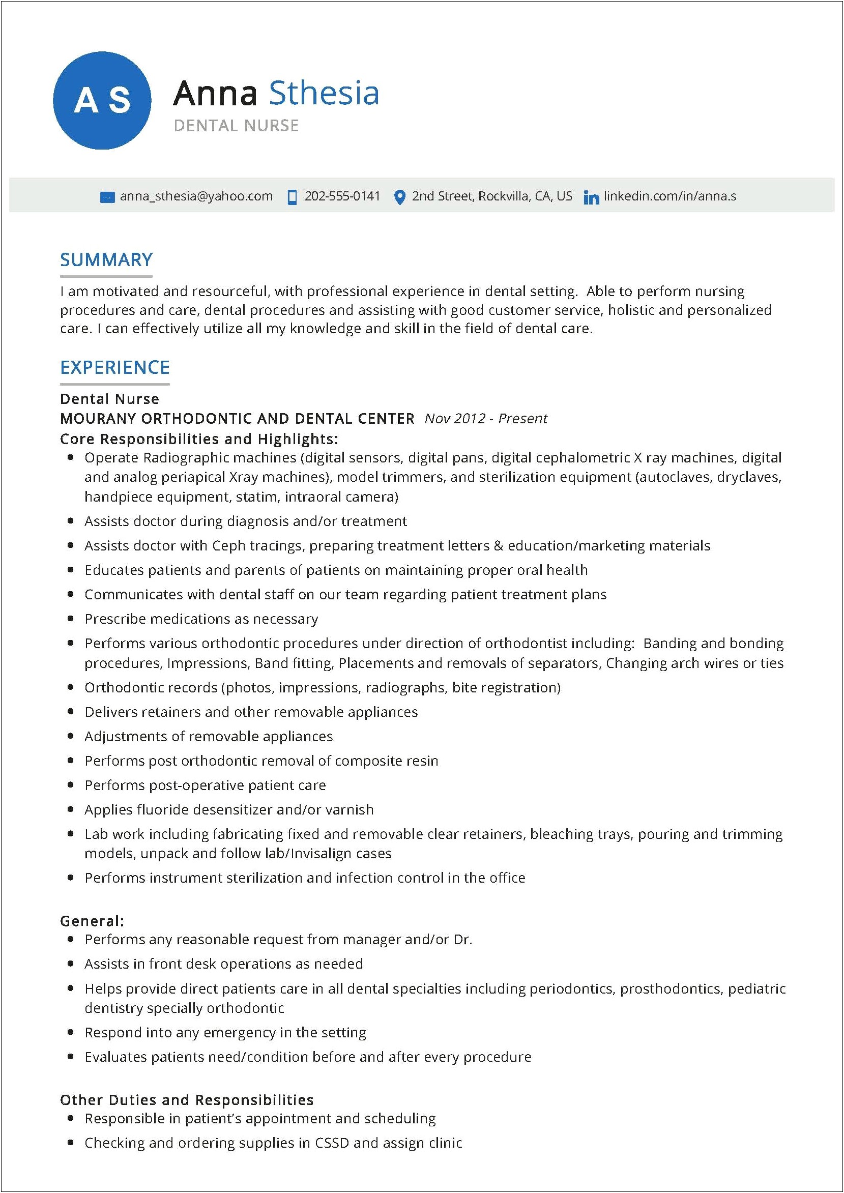 Lab Nurse Job Description For Resume