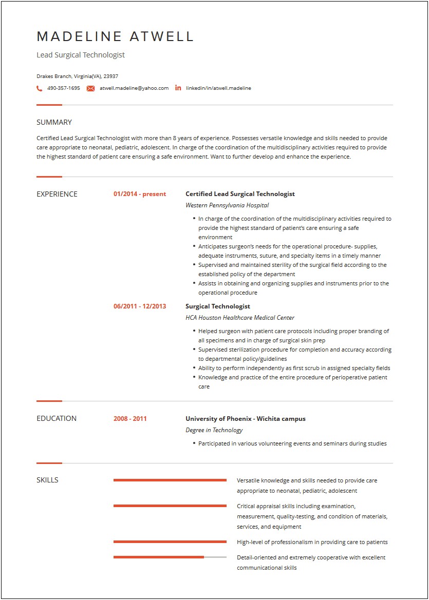 Labor And Delivery Scrub Tech Job Description Resume