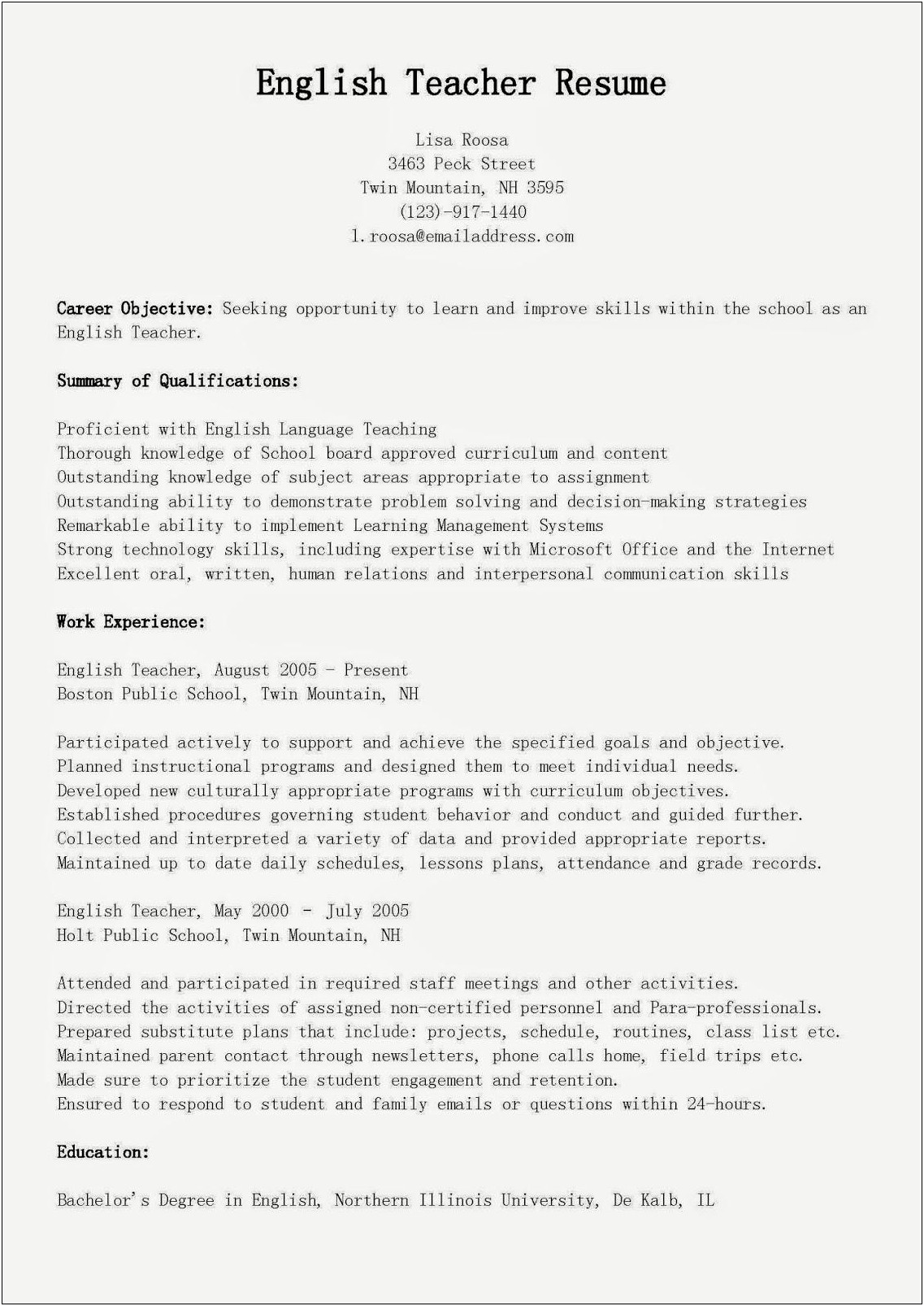 Language About People Skills In Resume