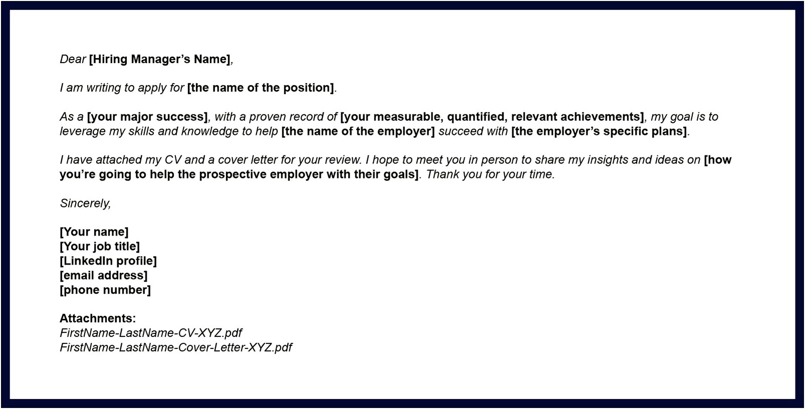 Letter Sernding My Resume To Employer