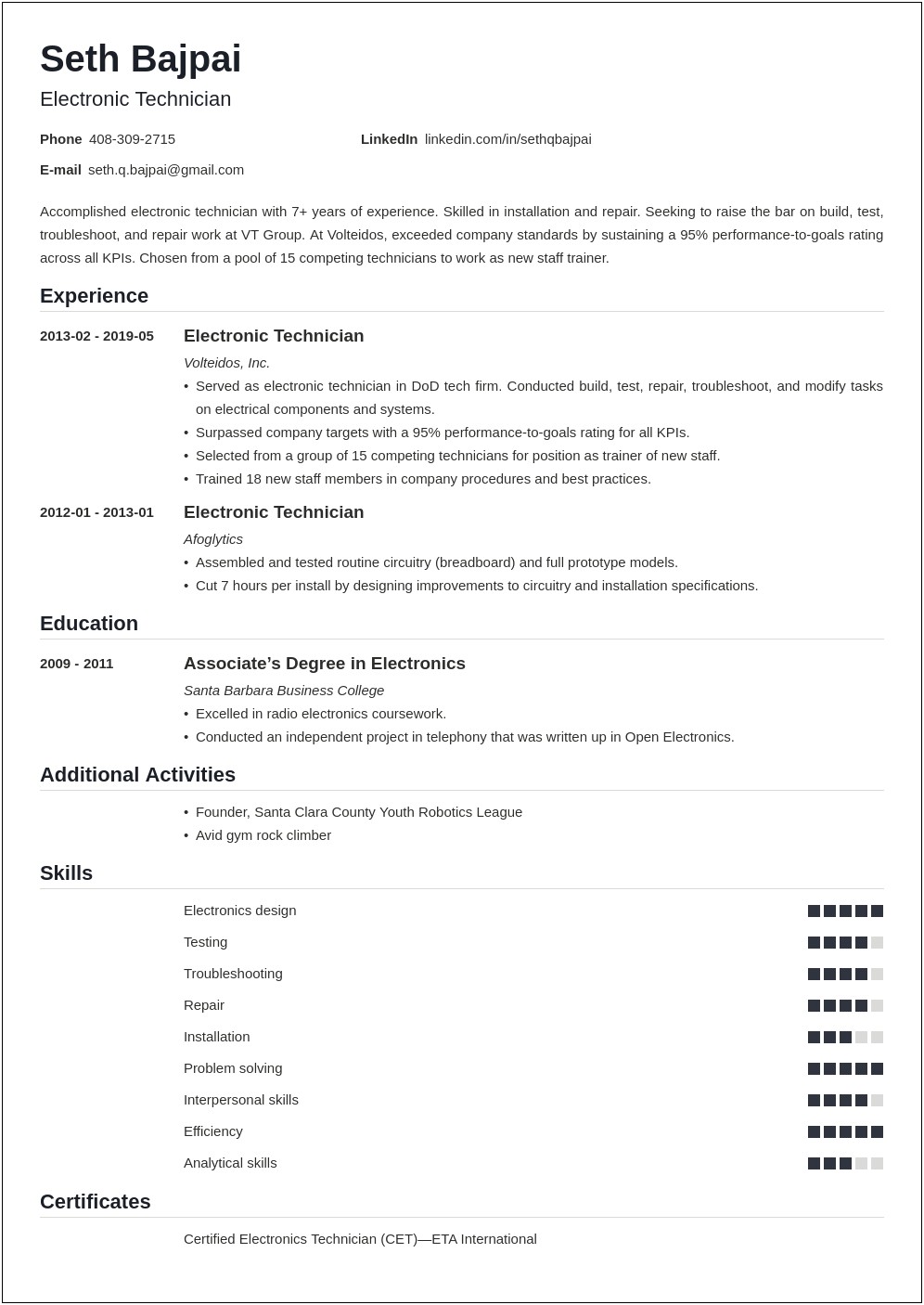 Line Service Technician Job Description Resume