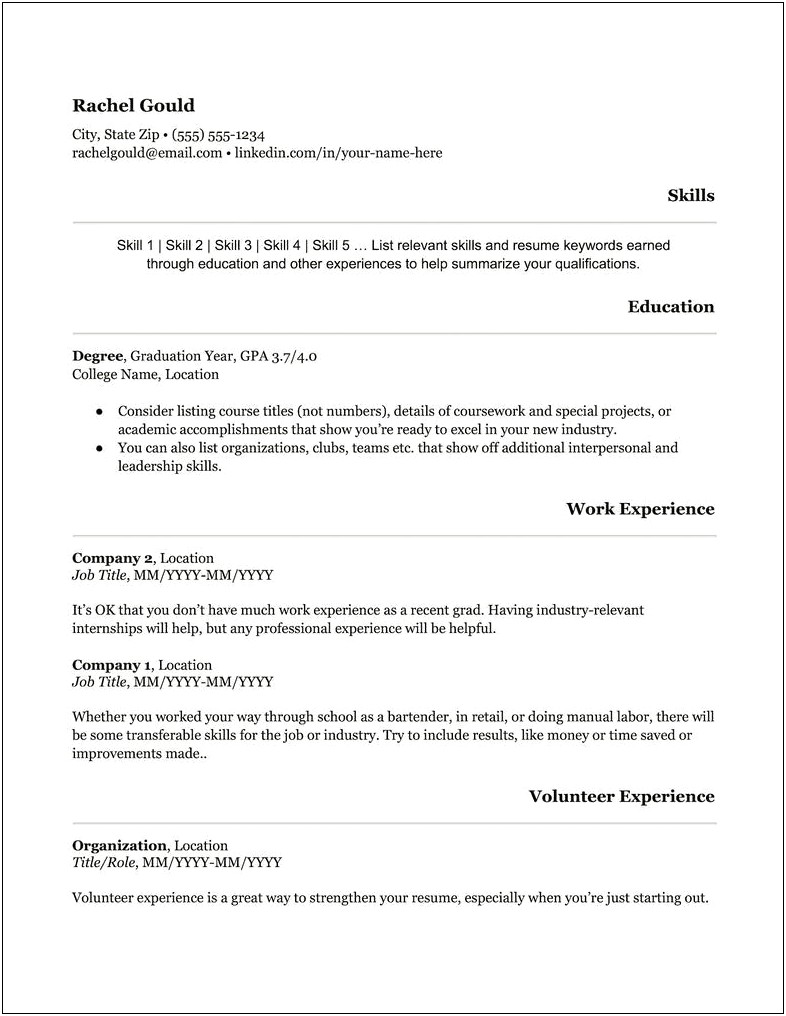 List Company Name In Resume Objective