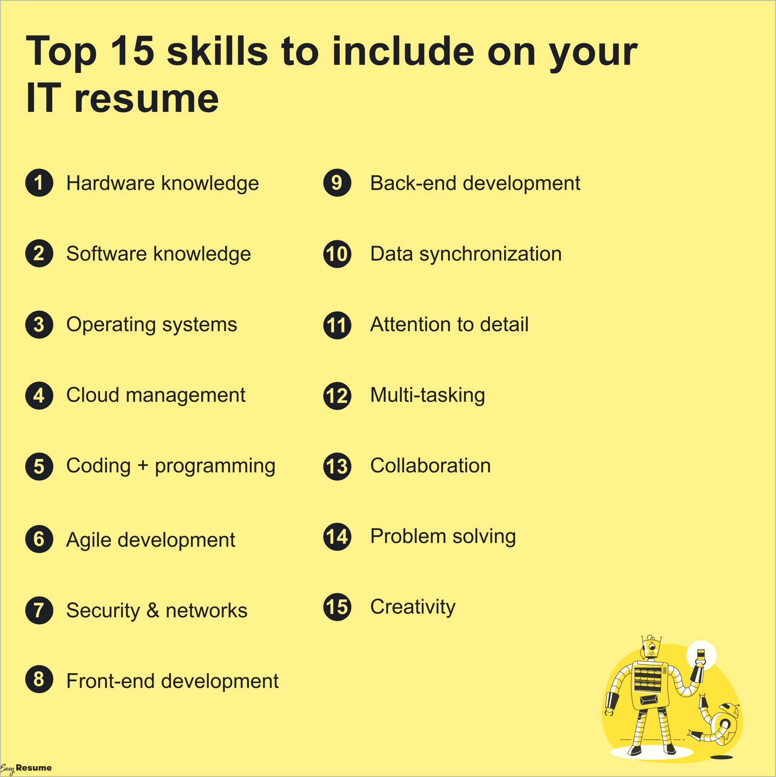 List Of Information Technology Skills For Resume