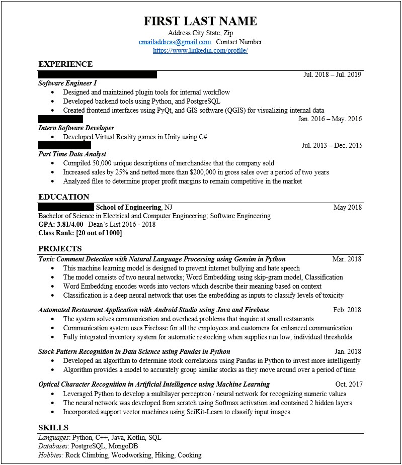 Listing Coursework As Work On Nsa Resume