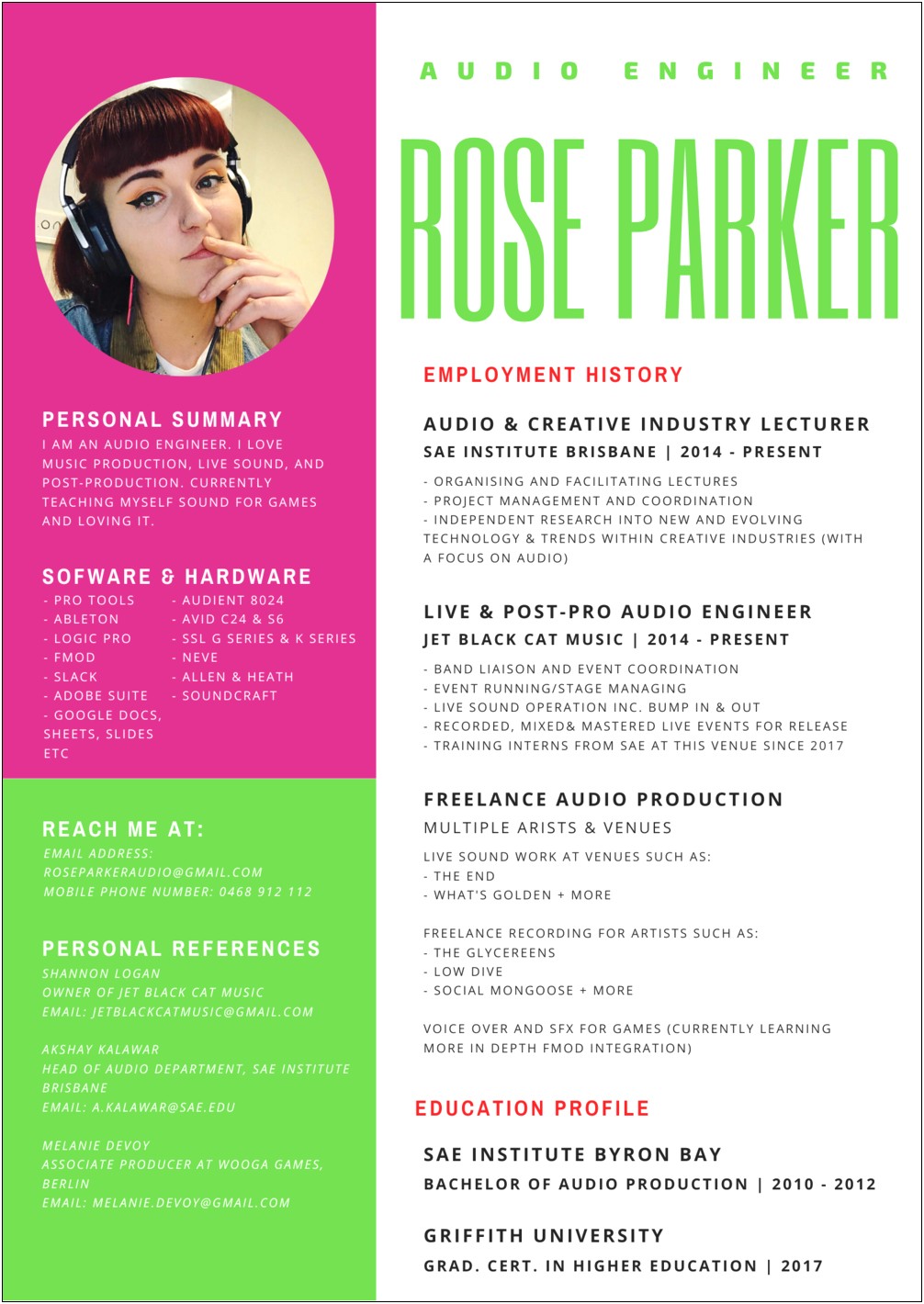 Live Sound Engineer Description For Resume