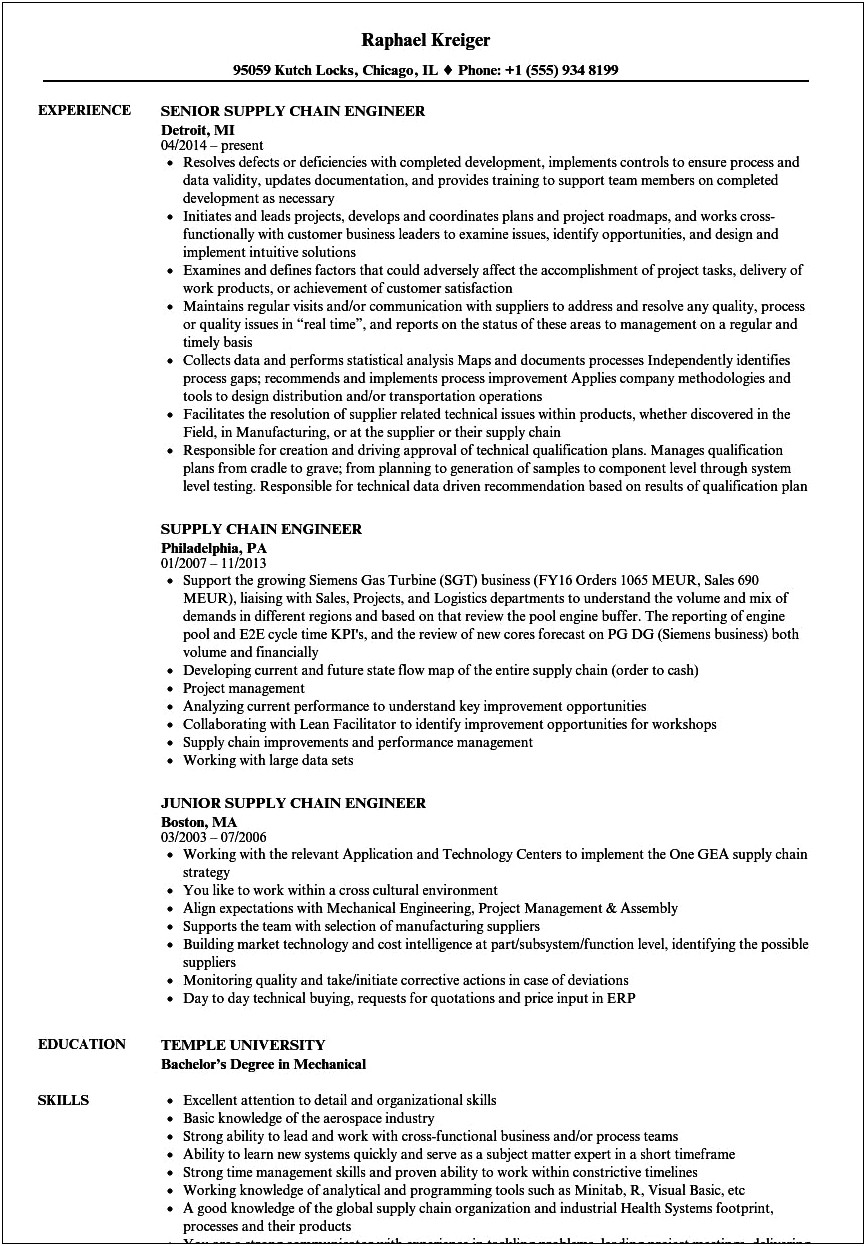 Logistics And Supply Chain Management Fresher Resume