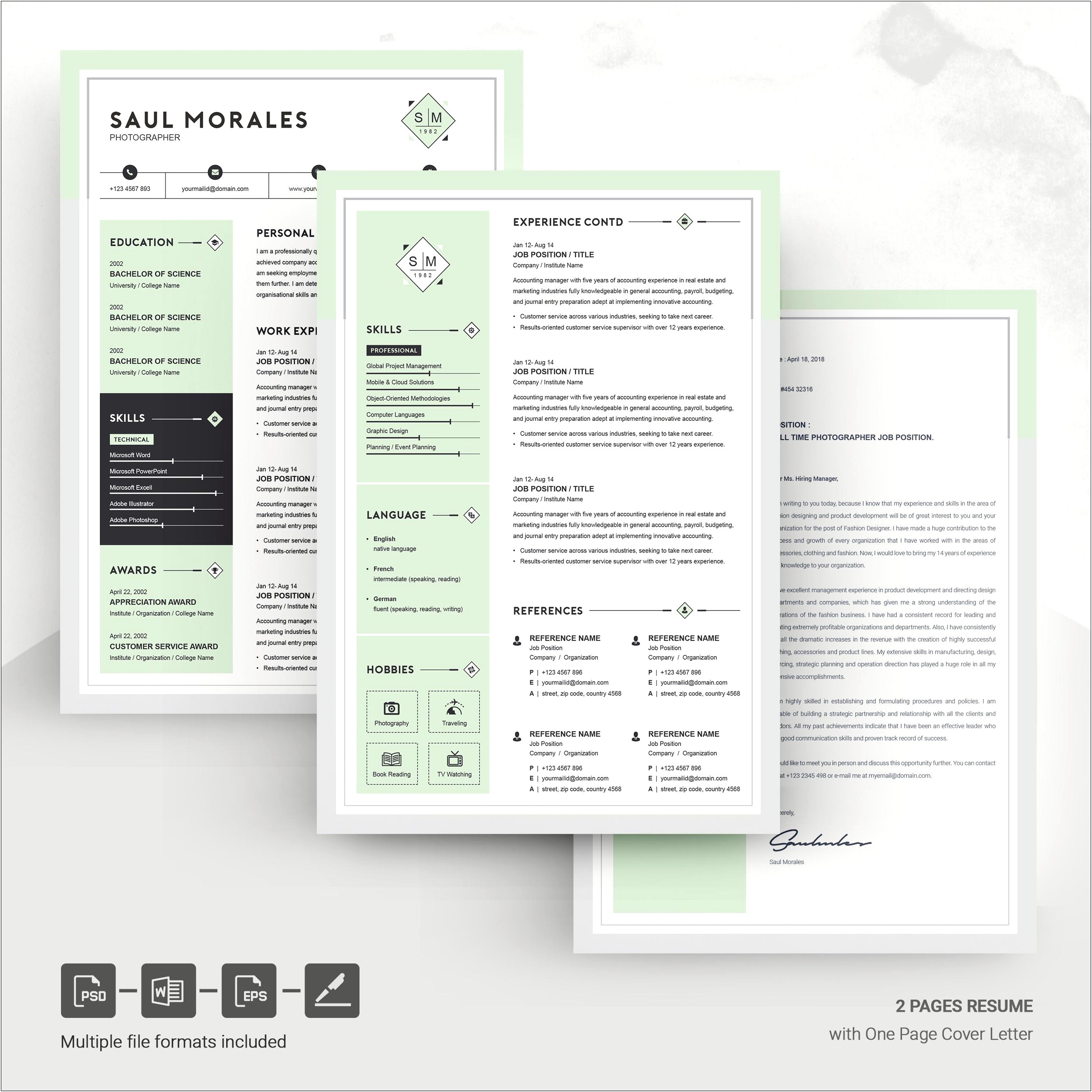 Mac Pages Resume Templates Free Download