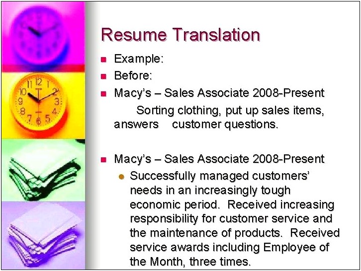 Macy's Sales Associate Resume Description