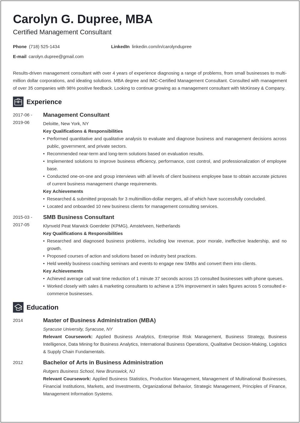 Managed And Evaluated For A Resume