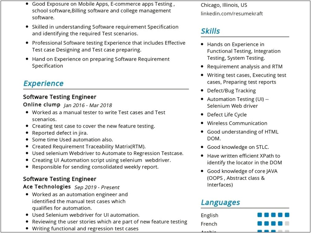 Manual Tester Resume 4 Years Experience