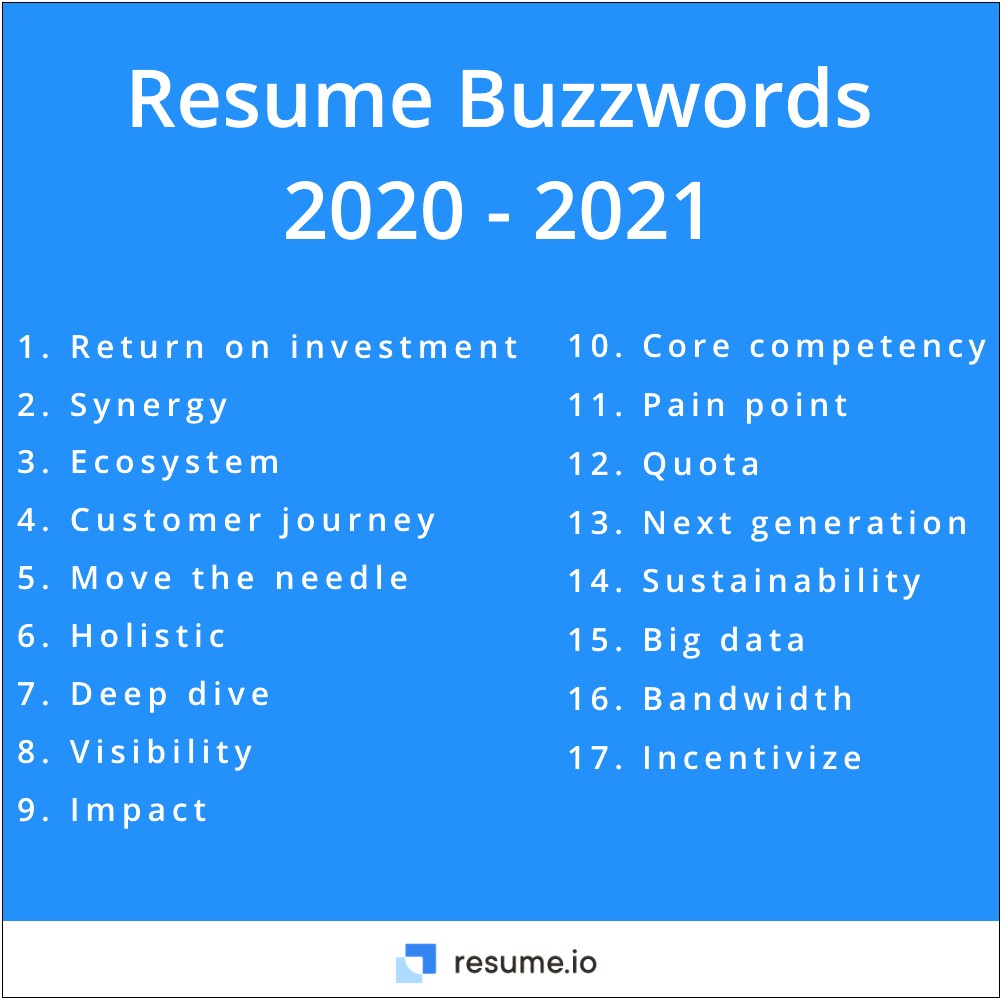 Marketing Major Buzz Word On Resume