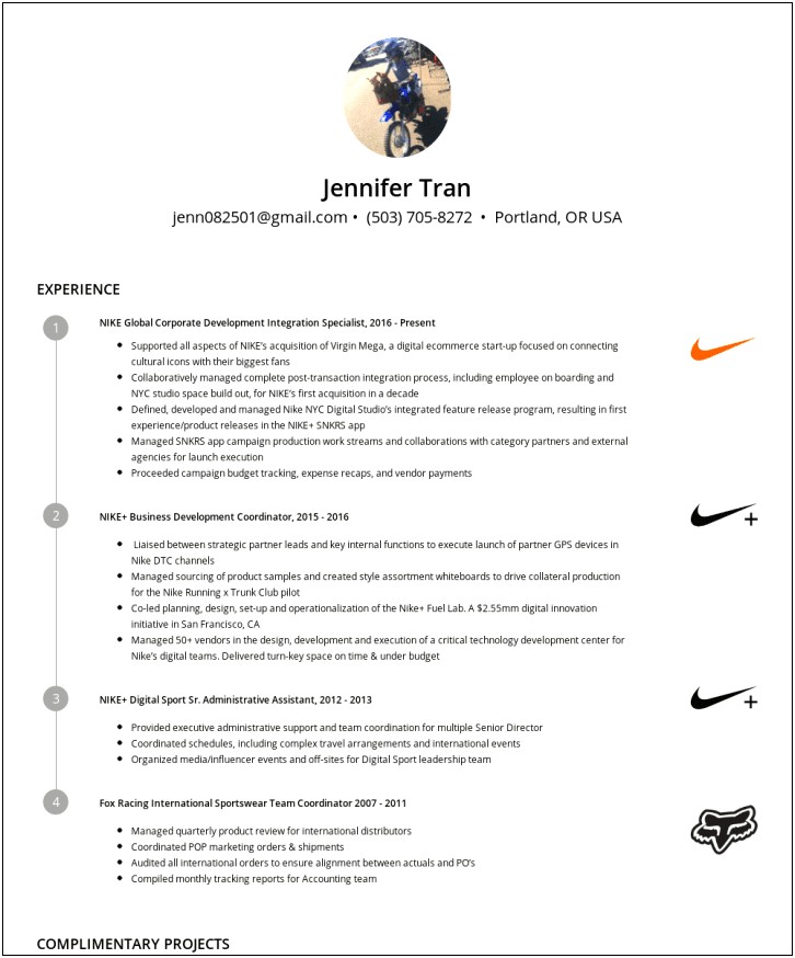 Marketing Resume Got My Job At Nike